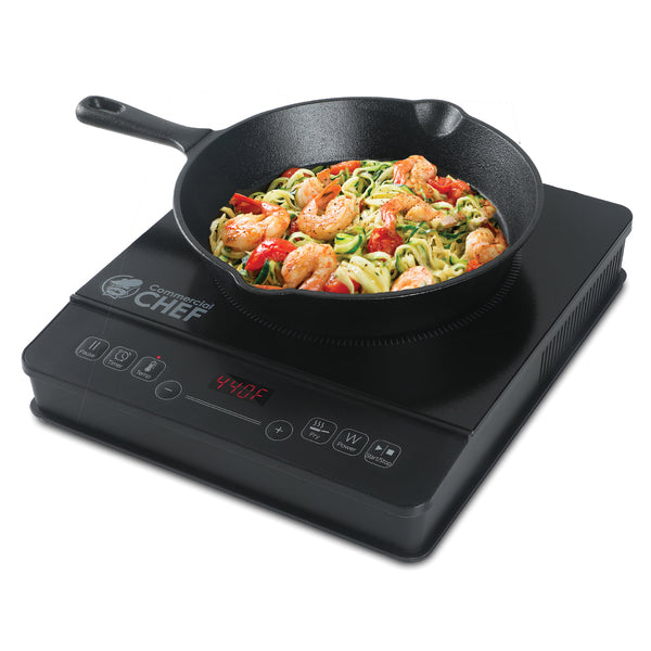 1,800-Watt Induction Cooker with 6.5-In. Cast Iron Skillet