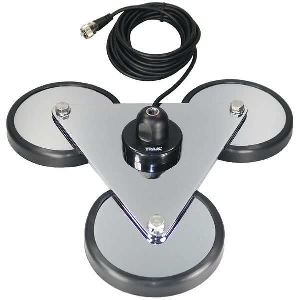 5" Tri-Magnet CB Antenna Mount with Rubber Boots & 18ft RG58A-U Coaxial Cable