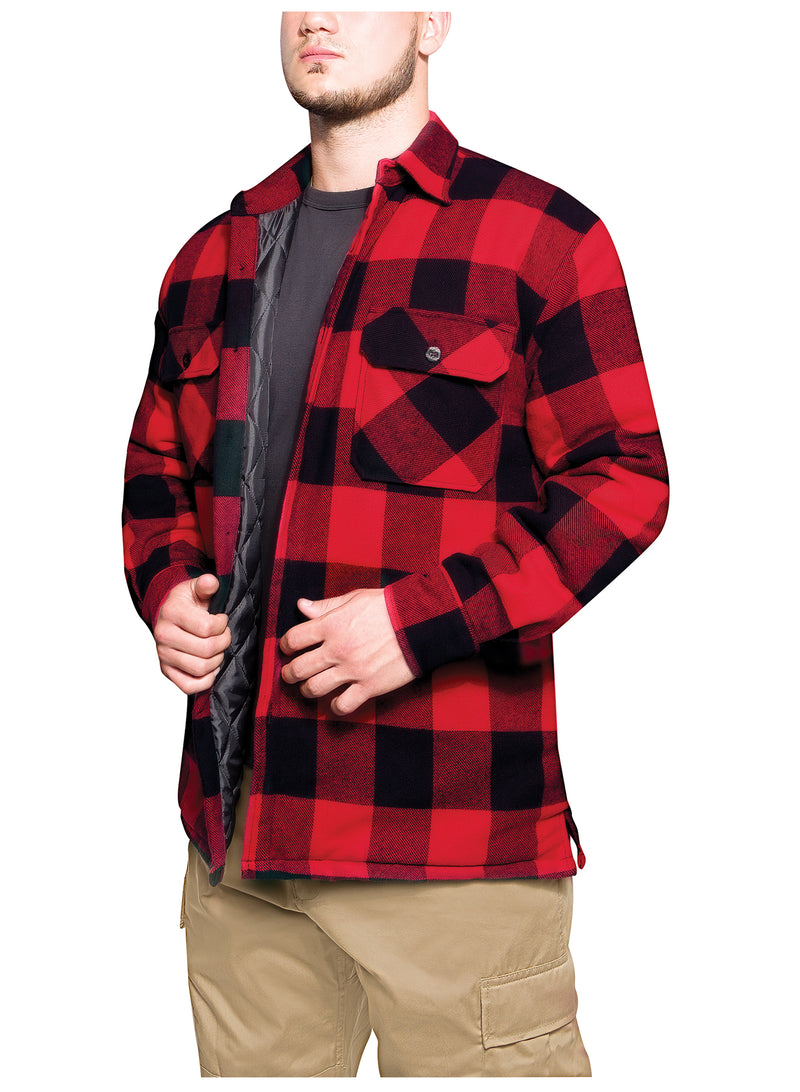 Rothco Buffalo Plaid Quilted Lined Jacket - Red
