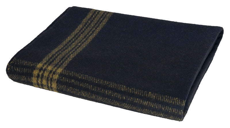 Rothco Navy With Gold Stripe Wool Blanket