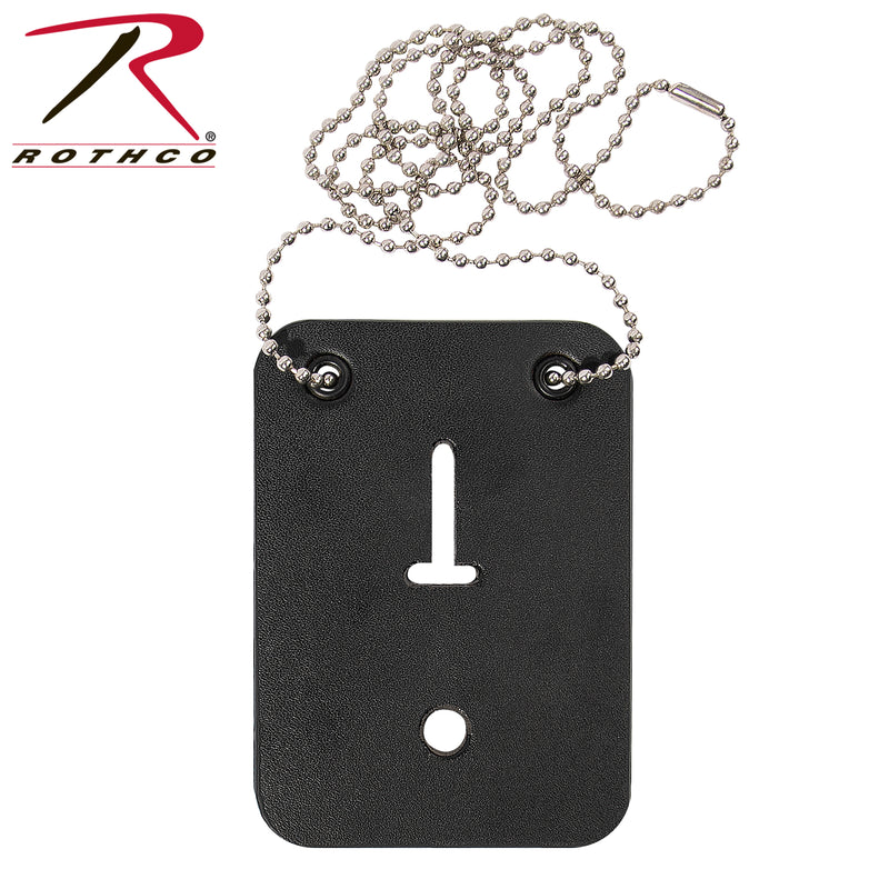 Rothco Low Profile Leather Badge Holder with Chain