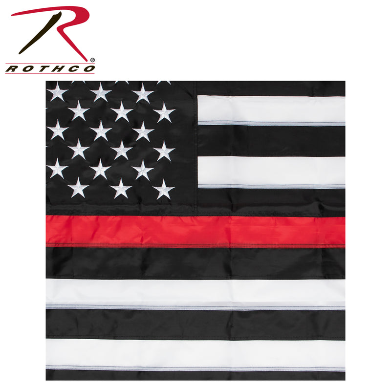 Rothco Deluxe Thin Red Line Flag - 3' X 5'