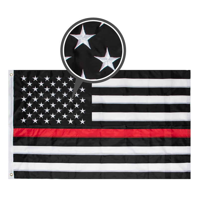 Rothco Deluxe Thin Red Line Flag - 3' X 5'