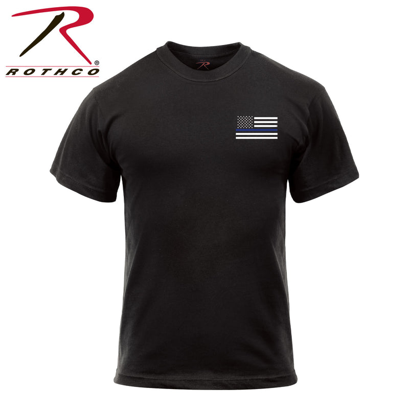 Rothco Honor and Respect 2-Sided Thin Blue Line Flag T-Shirt - Black