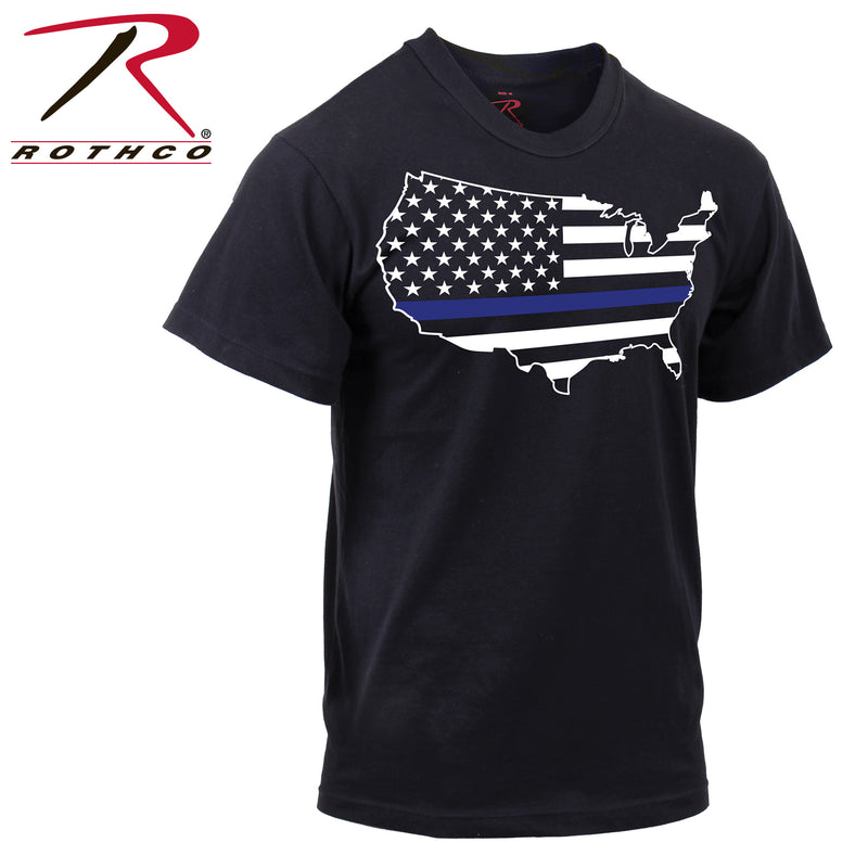 Rothco Thin Blue Line America Map T-Shirt
