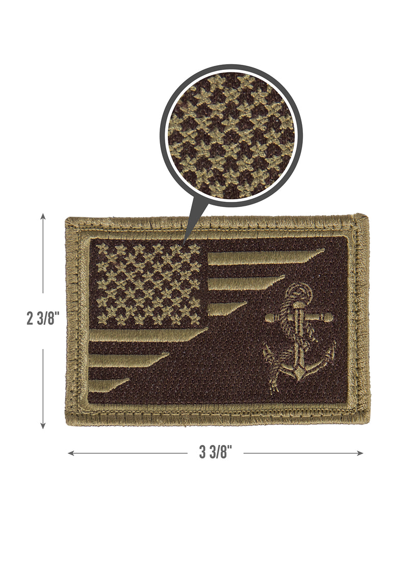 Rothco US Flag / USN Anchor Patch With Hook Back
