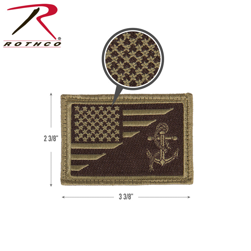 Rothco US Flag / USN Anchor Patch With Hook Back