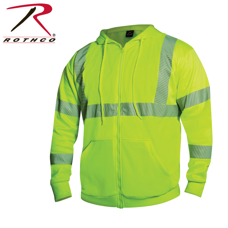 Rothco Hi-Vis Performance Zipper Sweatshirt - Safety Green