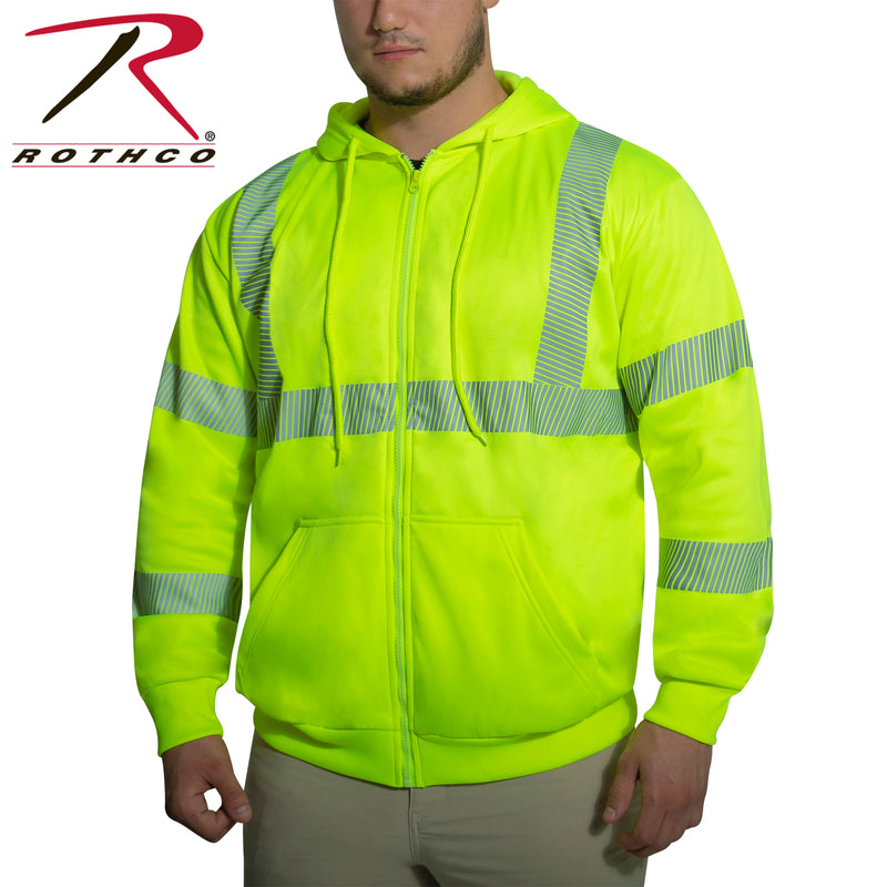 Rothco Hi-Vis Performance Zipper Sweatshirt - Safety Green