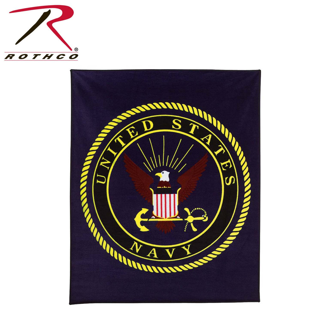Rothco Military Insignia Fleece Blankets - Navy