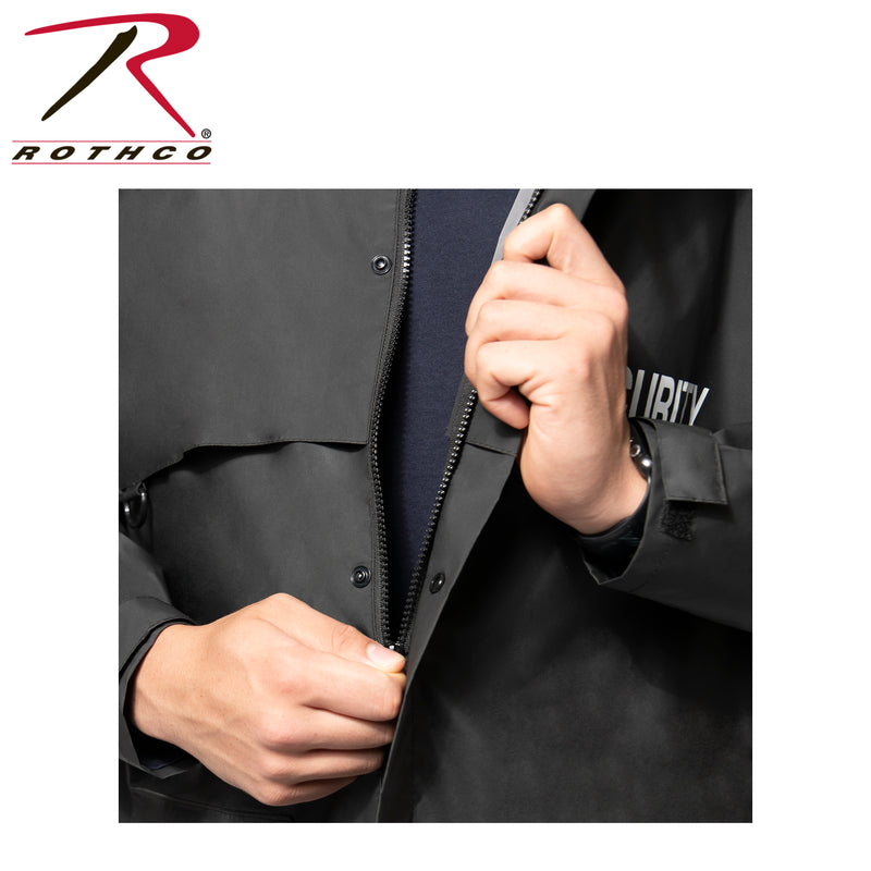 Rothco Security Nylon Rain Jacket - Black