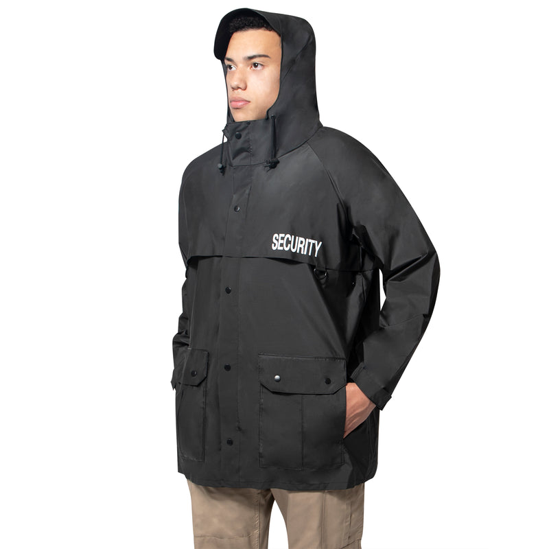 Rothco Security Nylon Rain Jacket - Black