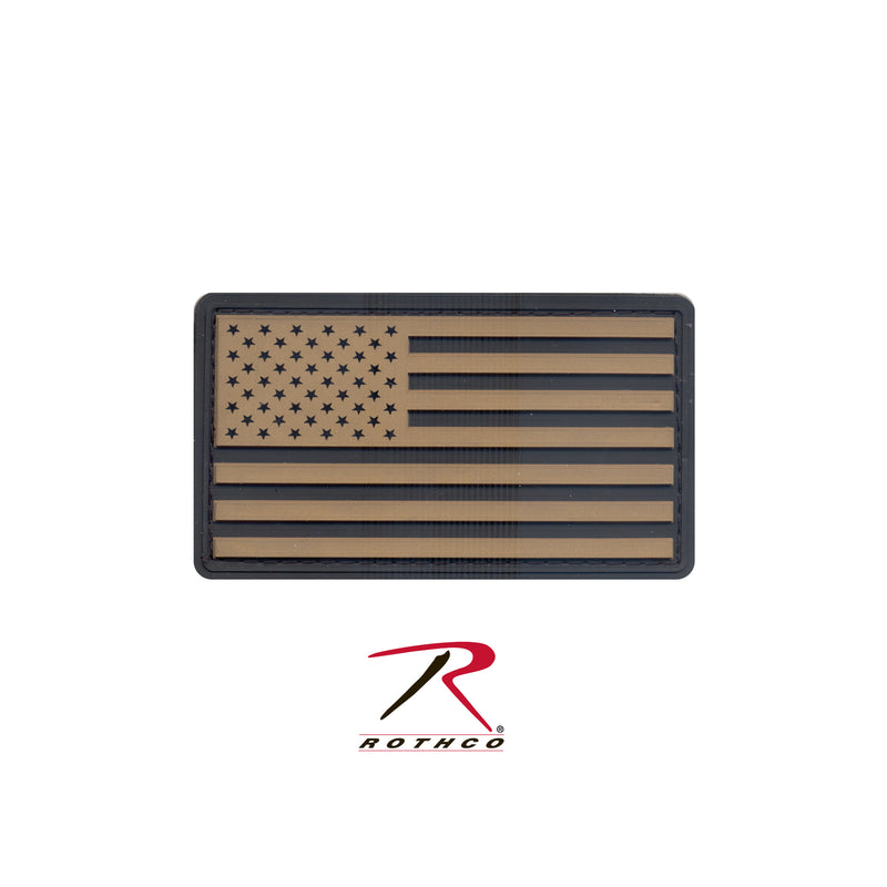 Rothco PVC US Flag Patch With Hook Back