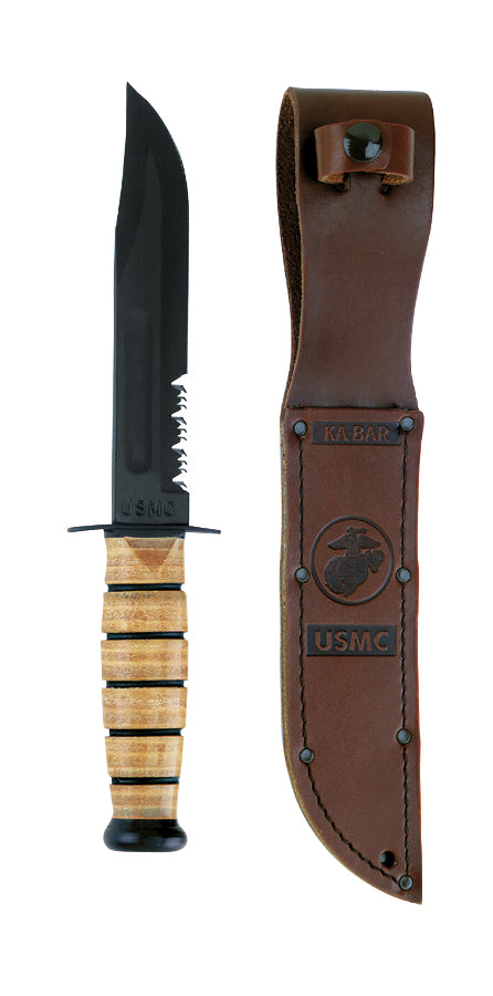 Genuine Ka-Bar USMC Combo Edge Fighting Knife