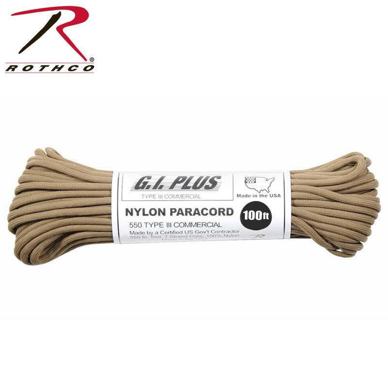 Rothco Nylon Paracord Type III 550 LB 100FT