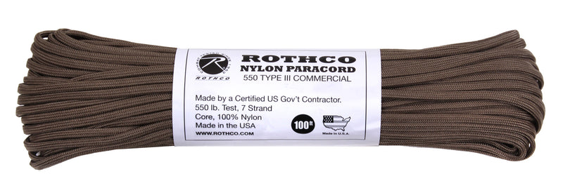 Rothco Nylon Paracord Type III 550 LB 100FT