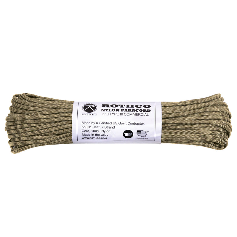 Rothco Nylon Paracord Type III 550 LB 100FT