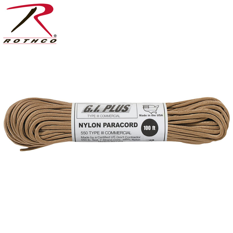 Rothco Nylon Paracord Type III 550 LB 100FT