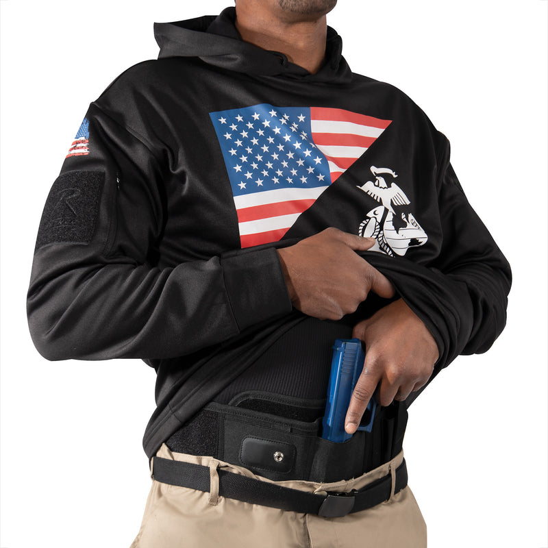 Rothco US Flag / USMC Eagle, Globe, & Anchor Concealed Carry Hoodie