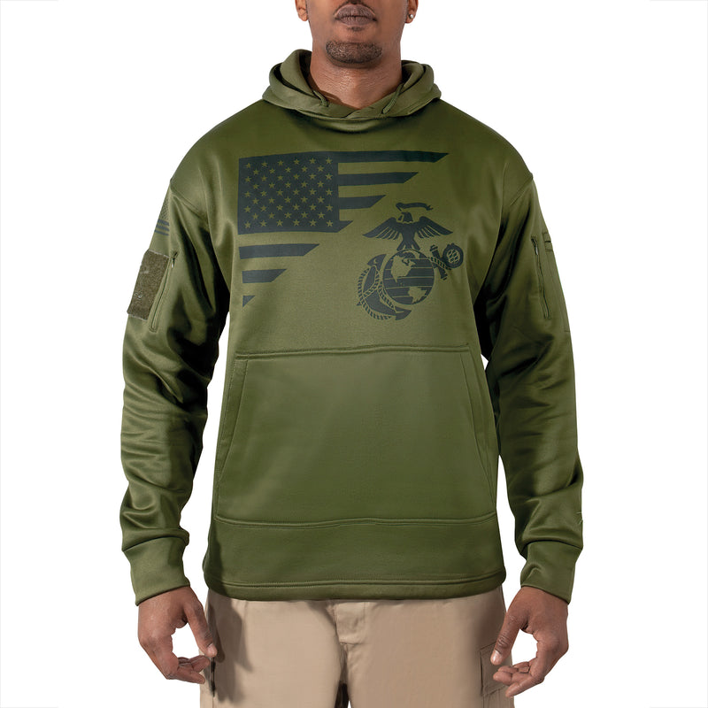Rothco US Flag / USMC Eagle, Globe, & Anchor Concealed Carry Hoodie