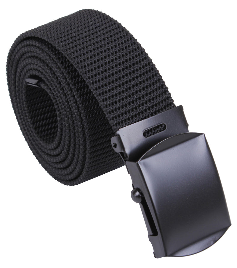 Rothco Nylon Web Belt - Black Webbing