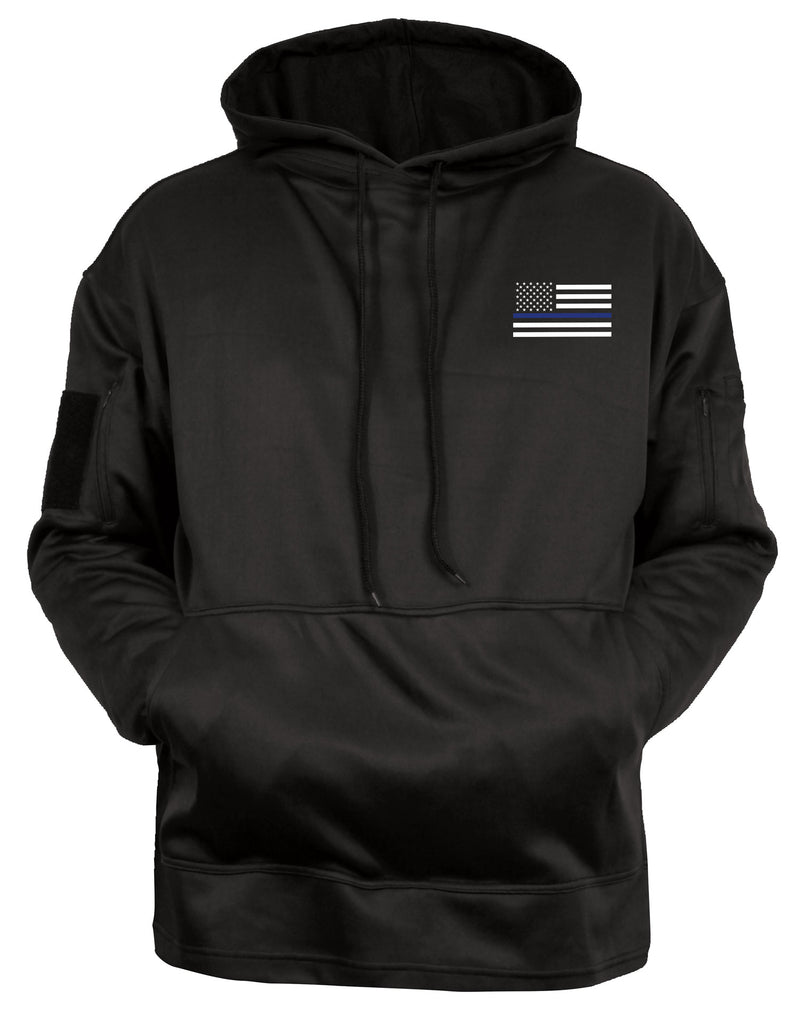 Rothco Honor and Respect Thin Blue Line Concealed Carry Hoodie - Black