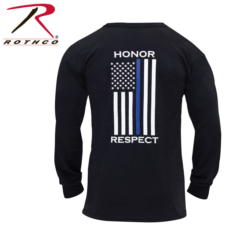 Rothco Thin Blue Line Honor and Respect Long Sleeve T-Shirt