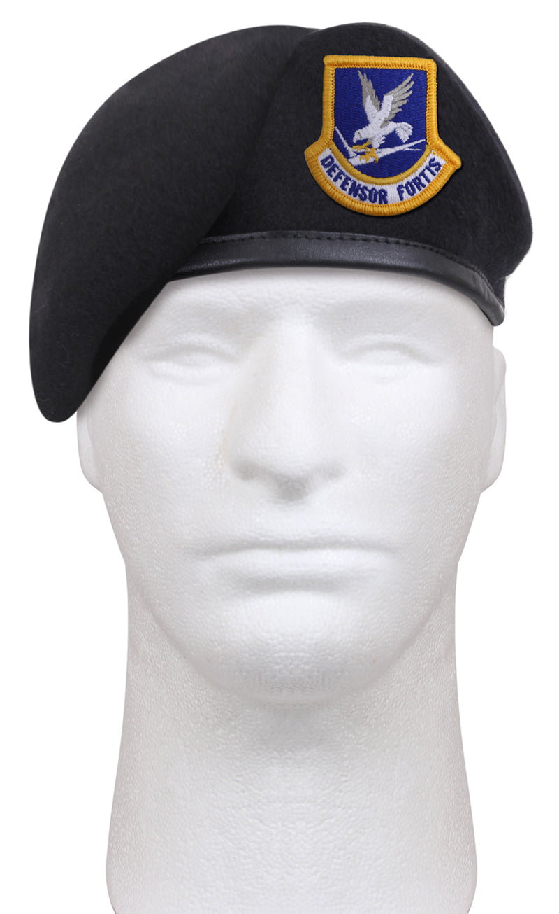 Rothco Inspection Ready Beret With USAF Flash - Midnight Navy Blue