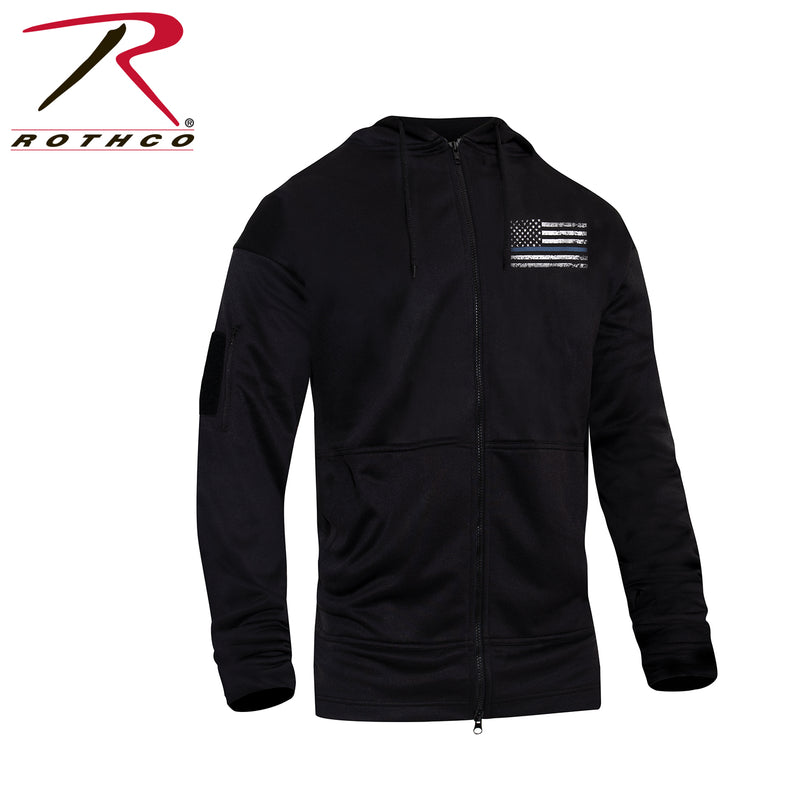 Rothco Thin Blue Line Concealed Carry Zippered Hoodie - Black