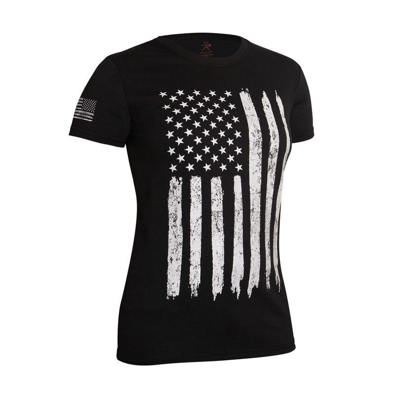 Rothco Womens Distressed US Flag Long T-Shirt