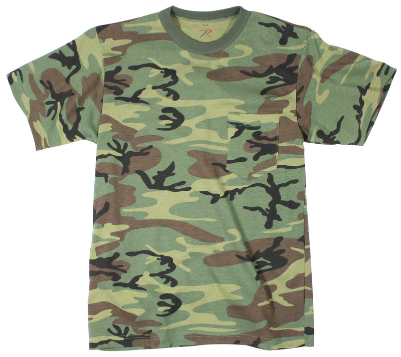 Rothco Woodland Camo T-Shirt w/ Pocket