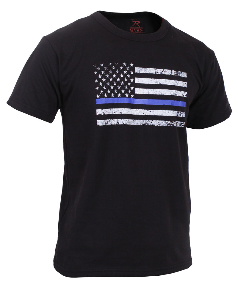 Rothco Kids Thin Blue Line US Flag T-Shirt