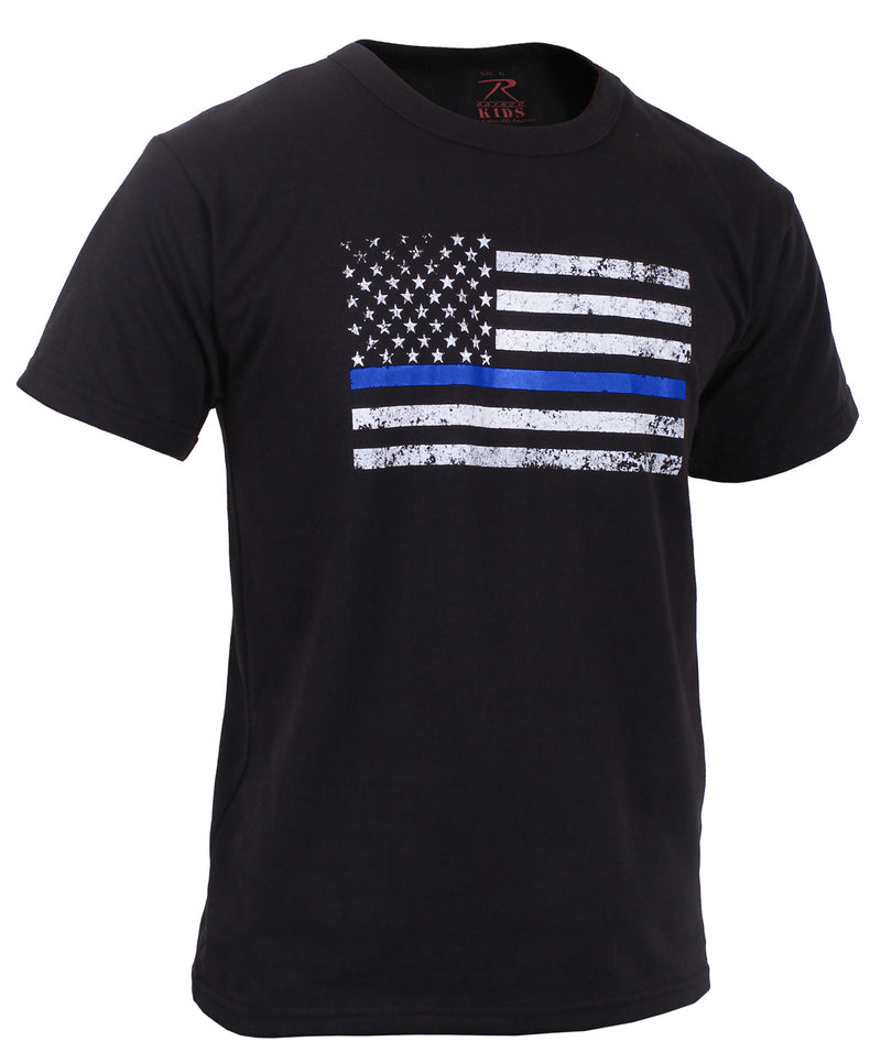 Rothco Kids Thin Blue Line US Flag T-Shirt