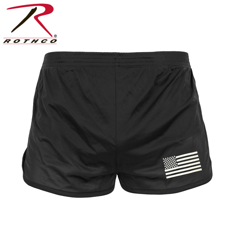 Rothco US Flag Ranger PT (Physical Training) Shorts - Black