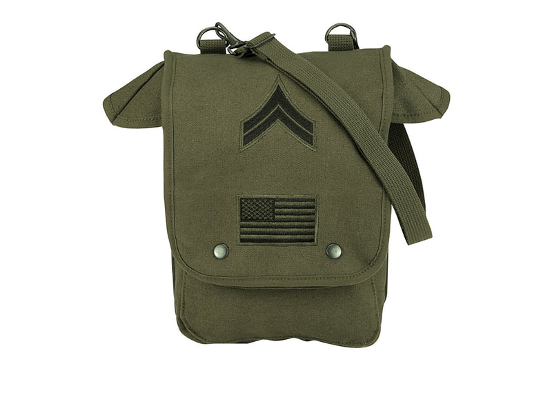 Rothco Canvas Map Case Shoulder Bag w- Military Patches