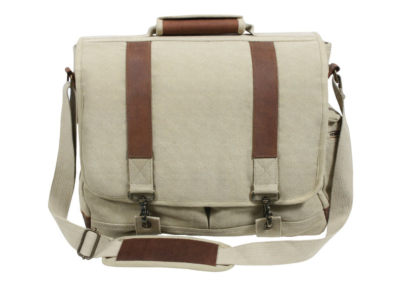 Rothco Vintage Canvas Pathfinder Laptop Bag With Leather Accents