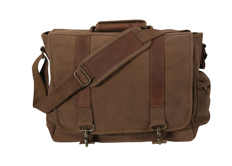 Rothco Vintage Canvas Pathfinder Laptop Bag With Leather Accents