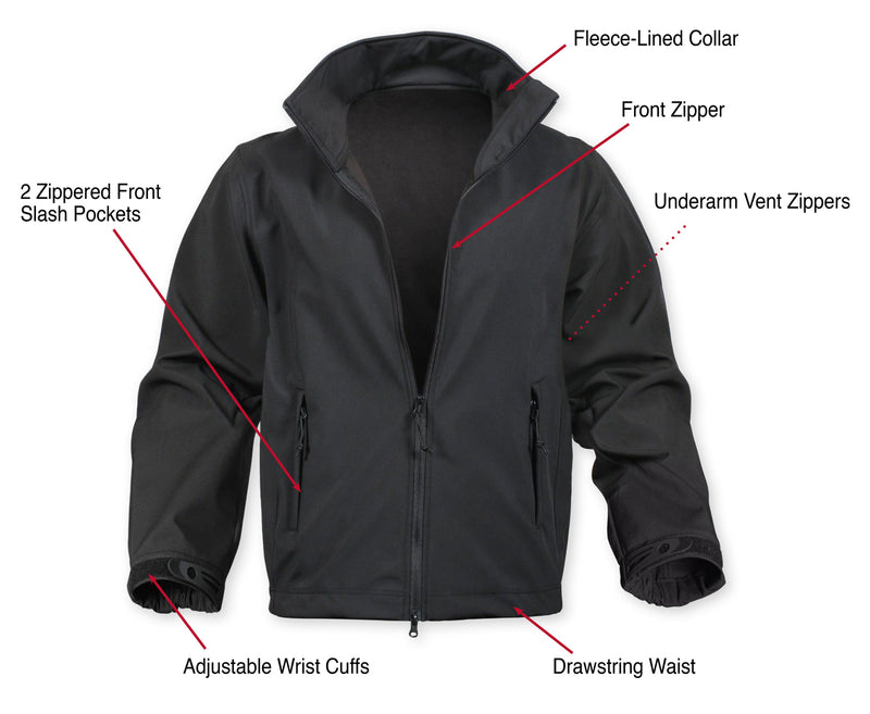 Rothco Black Soft Shell Uniform Jacket